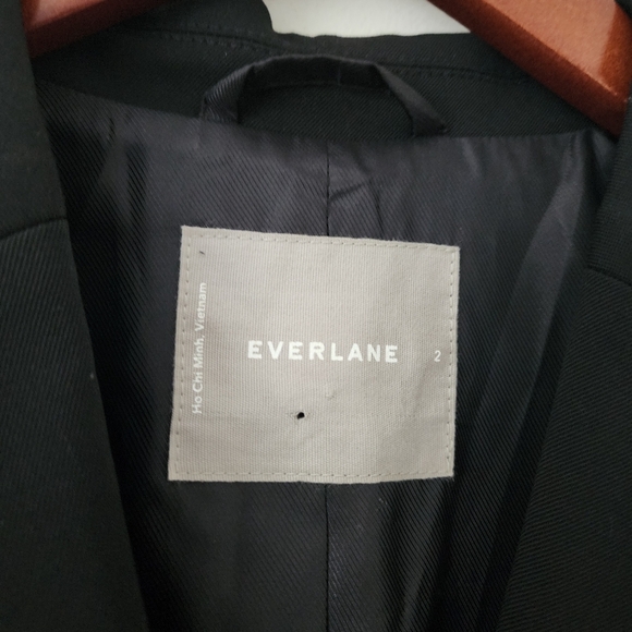 Everlane The 80s Blazer Padded Shoulder Oversized Single Breasted Work Black 2 - Picture 16 of 16